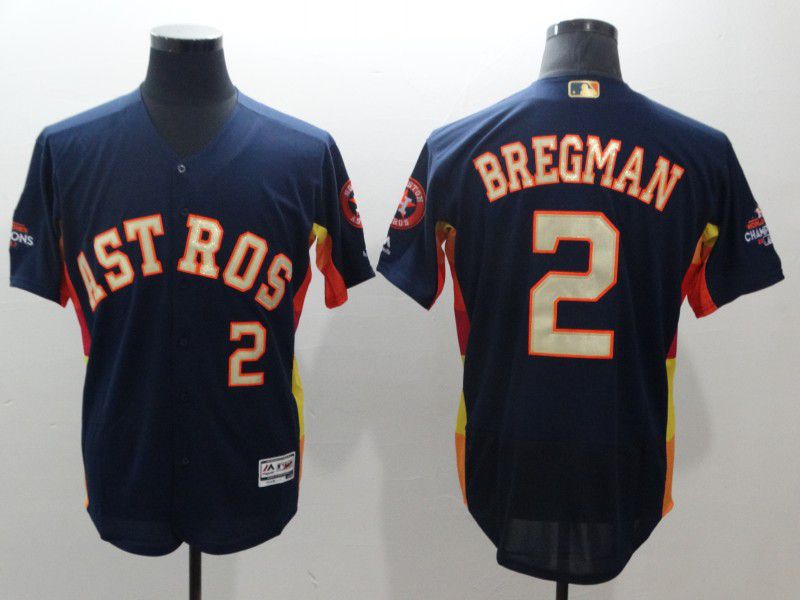 Men Houston Astros #2 Bregman Blue Elite Champion Edition MLB Jerseys->->MLB Jersey